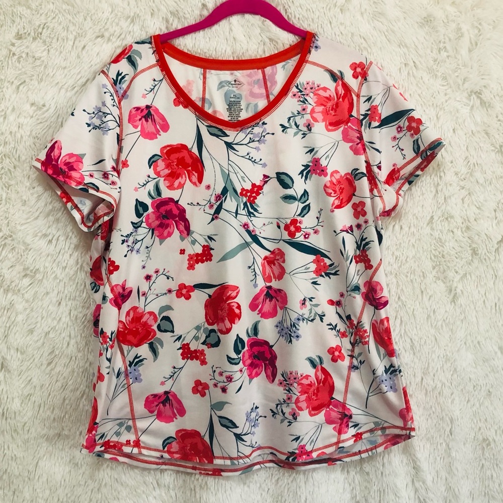 St.John Bay Activewear spring/ summer Crew neck florals top sz XL